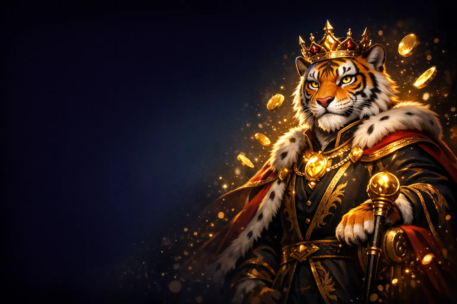 Premium 3D golden crown with glowing jewels on deep navy background for Jaya9 VIP loyalty program hero